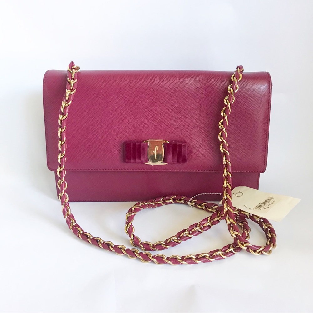 Salvatore Ferragamo Ginny Plum Shoulder Bag